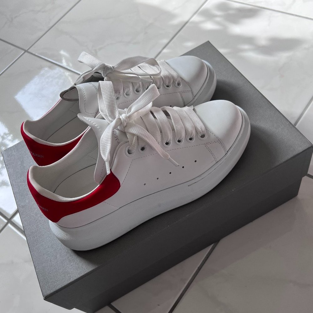 ALEXANDER MCQUEEN White & Red Oversized Sneakers